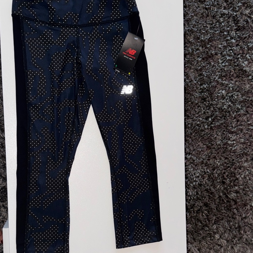 New Balance Black and Gold Patterned Leggings